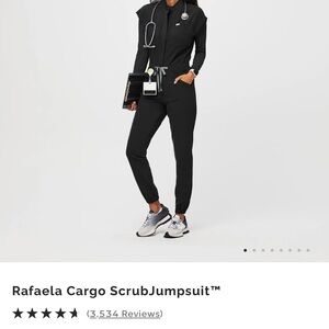 Figs Black Cargo Jumpsuit Modern Medical Wear